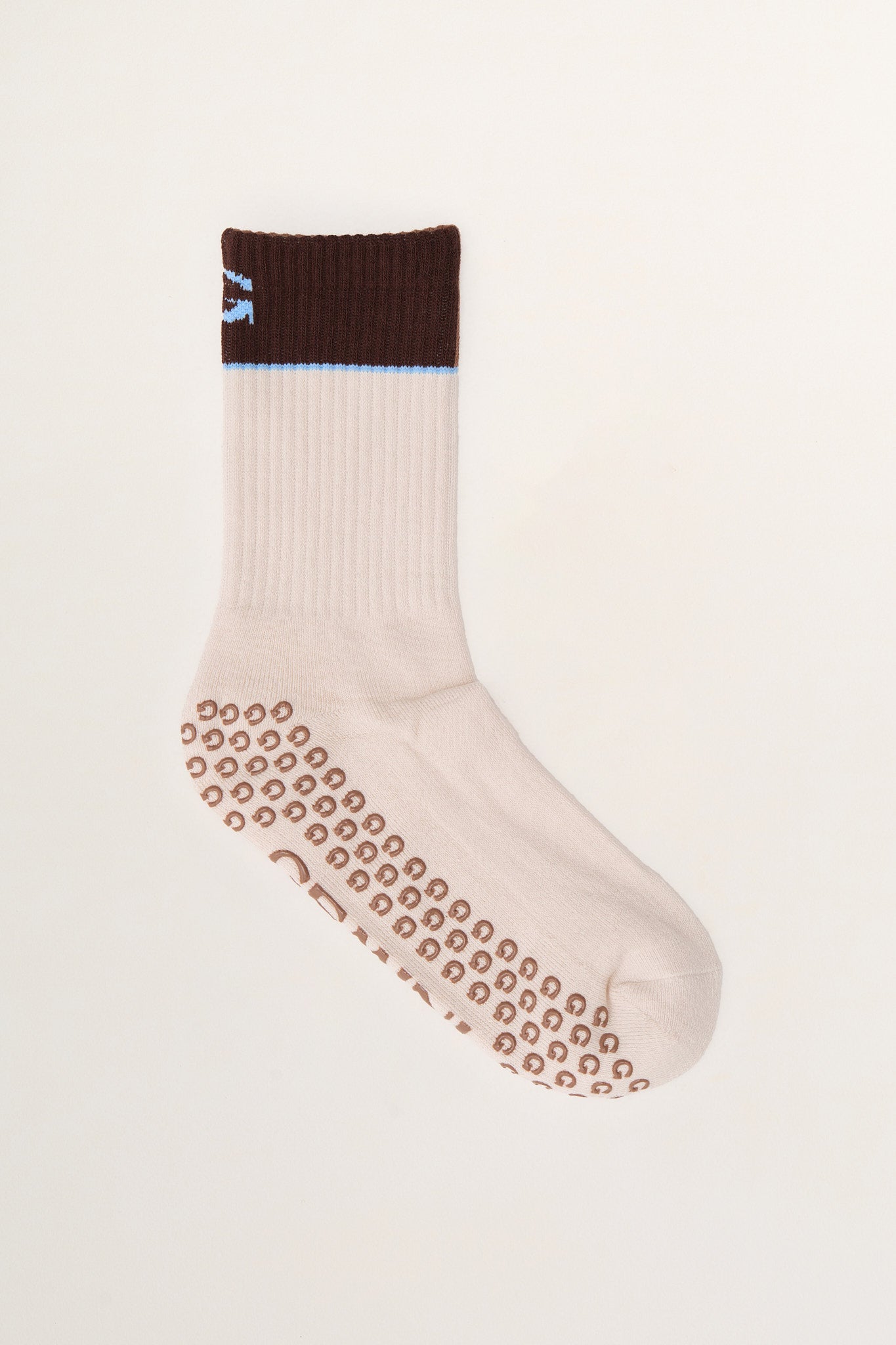 trendy choc pilates socks for reformer and barre