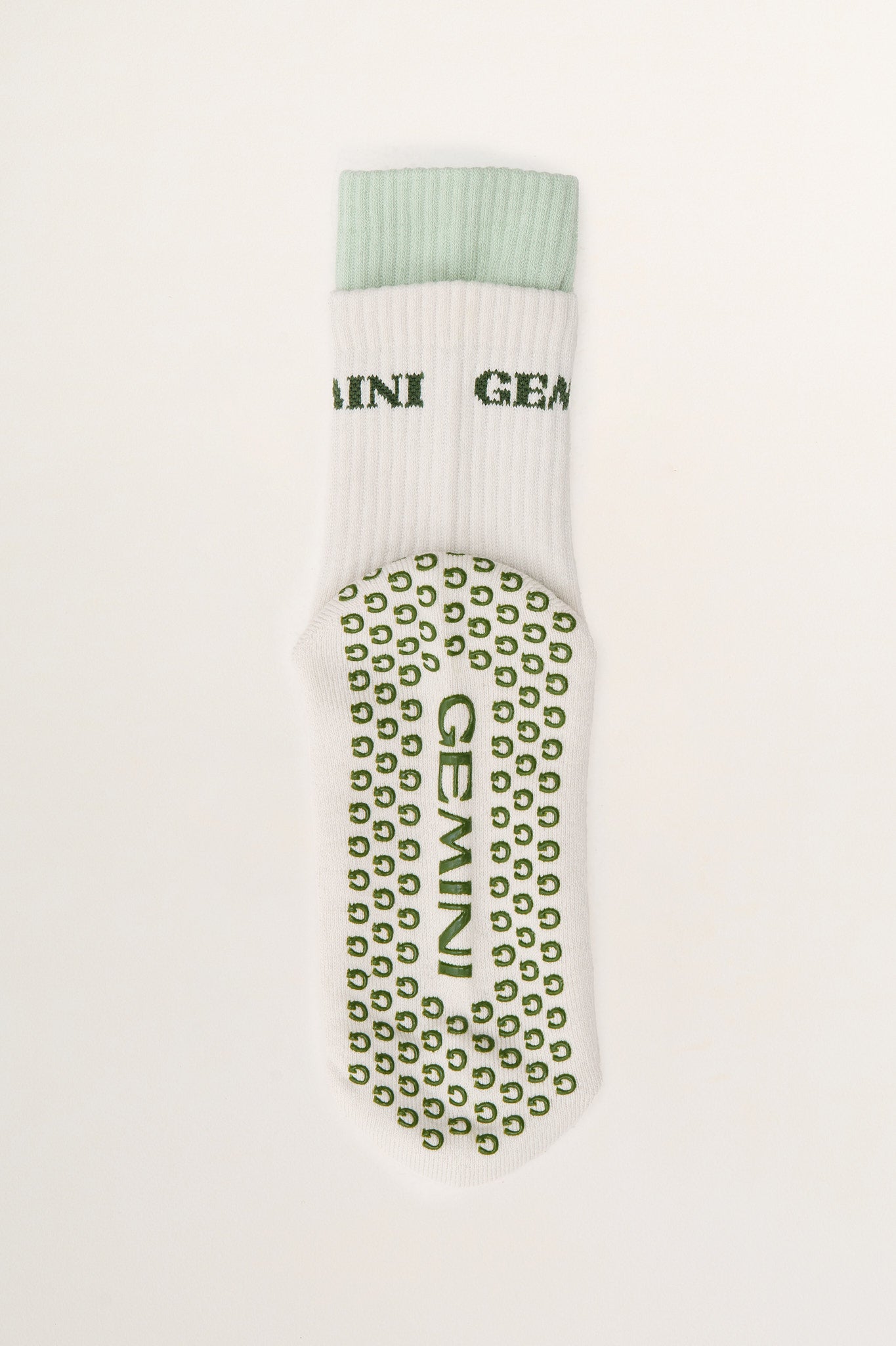 
                  
                    close up of pilates grip sock texture
                  
                
